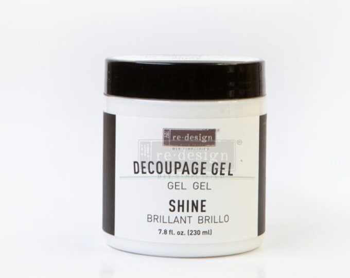 Decoupage Gel Shine Redesign with Prima - Same Day Shipping - Decoupage Varnish - Decoupage Medium - Gloss Clear Coat - 1 Jar - 230 ml