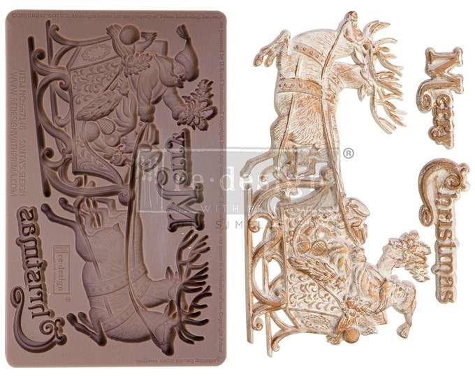 IN STOCK! Santa's Sleigh Silicone Mould-  Same Day Shipping - Redesign with Prima - Decor - Candy