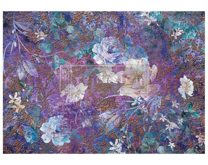 Magical Floral A1 Fiber Decoupage Paper Redesign with Prima - Same Day Shipping - Furniture Decoupage