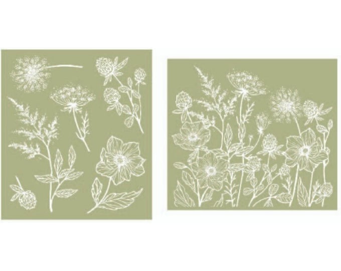 Wildflowers Silkscreen Stencil Dixie Belle - Same Day Shipping - Reusable Stencil - Furniture Stencil - Décor Stencil