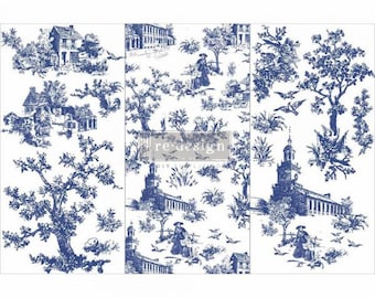 Toile small transfer by Redesign with Prima 6"x12" - Same Day Shipping - Rub On transfers - Decor transfers - furniture transfers