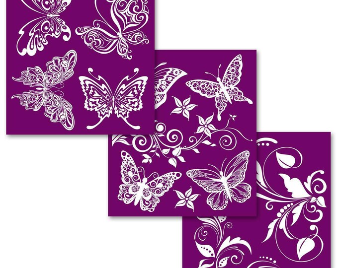 CLEARANCE! Butterflies Silkscreen Stencil Dixie Belle - Same Day Shipping - Reusable Stencil - Furniture Stencil - Décor Stencil