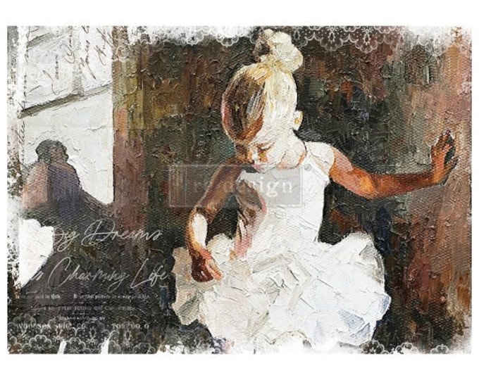 Dancer A1 Fiber Decoupage Paper Redesign with Prima 23.4"x33.1" - Same Day Shipping - Furniture Decoupage