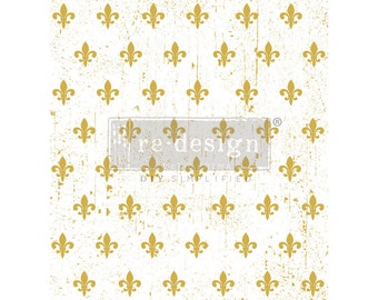 Fleur De Lis transfer by Redesign with Prima - Same Day Shipping - Rub on Transfer - Furniture Transfers - Gold Foil