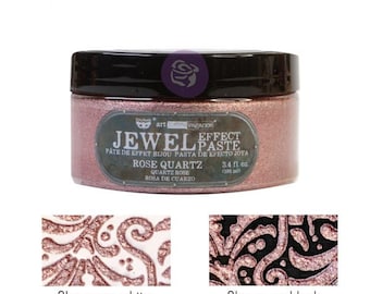 Rose Quartz Jewel Texture Paste - Same Day Shipping - Art Extravagance - Stencil Paste - Metallic Textured Paint for Raised Stencils