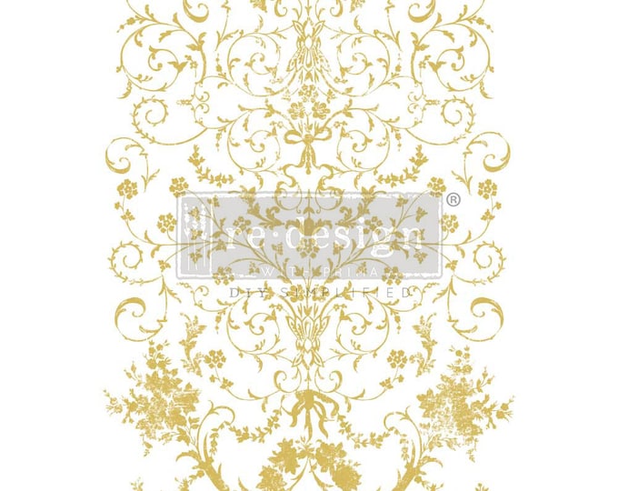 Manor Swirls transfer by Redesign with Prima - Same Day Shipping - Rub on Transfer - Furniture Transfers - Gold Foil Kacha