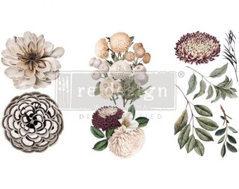 Natural Flora small transfer by Redesign with Prima 6"x12" - Same Day Shipping - Rub On transfers - Decor transfers