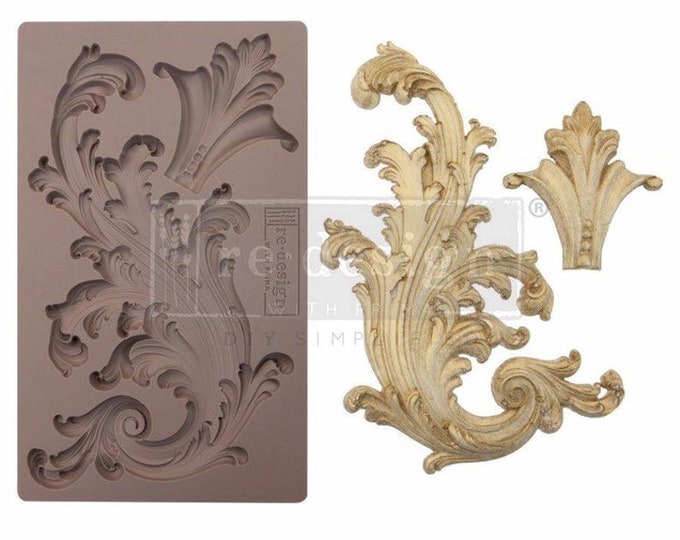 Portico Scroll II Silicone Mould - Same Day Shipping - Redesign with Prima - Furniture Applique - Moulds for Resin - Clay Mold - Candy Mould