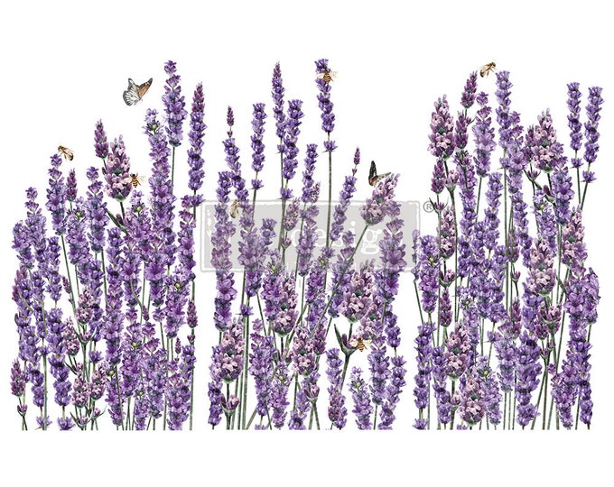 Champs De Lavende transfer by Redesign with Prima 24"x 35" - Same Day Shipping - Rub on Transfer - Furniture Transfer - Lavender Decor