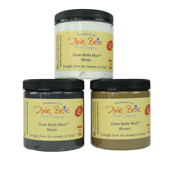 Dixie Belle Mud Wood Putty Filler - Same Day Shipping - Spackle - Wood Filler - Black - White - Brown - Wood Filler - Raised Stencil Medium