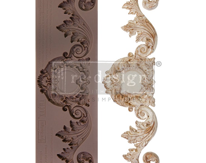 Lavish Swirls Silicone Mould-  Same Day Shipping - Redesign with Prima - Decor - Candy Mould - Kacha