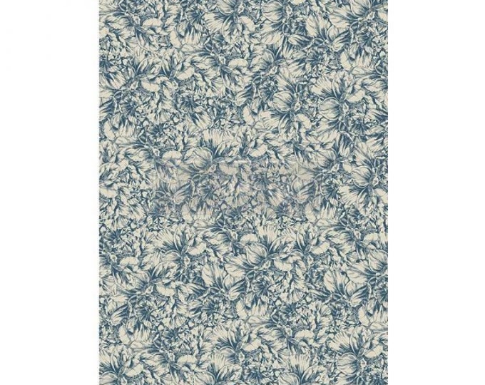 Blue Wallpaper A-1 Fiber Decoupage Paper Redesign with Prima 23.4"x33.1" - Same Day Shipping - Furniture Decoupage - Large Paper Decoupage