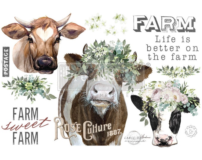 Golden Fields Farm transfer by Redesign with Prima 24"x35" - Same Day Shipping - Rub on Transfers - Furniture Transfers