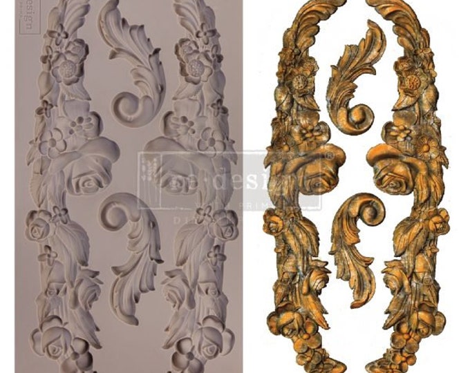 Delicate Floral Strands ReDesign With Prima Decor Mould - Furniture Mould - Same Day Shipping - Silicone Mold - Resin Mold - Candy Mold