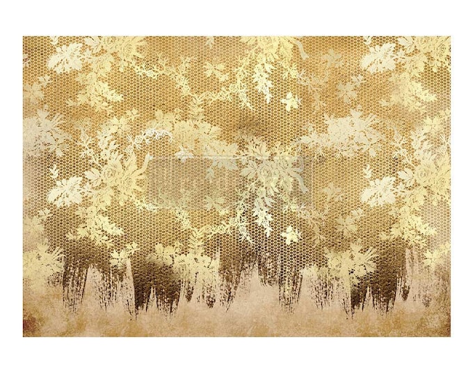 Gilded Lace A-1 Fiber Decoupage Paper Redesign with Prima 23.4"x33.1" - Same Day Shipping - Furniture Decoupage - Large Paper Decoupage