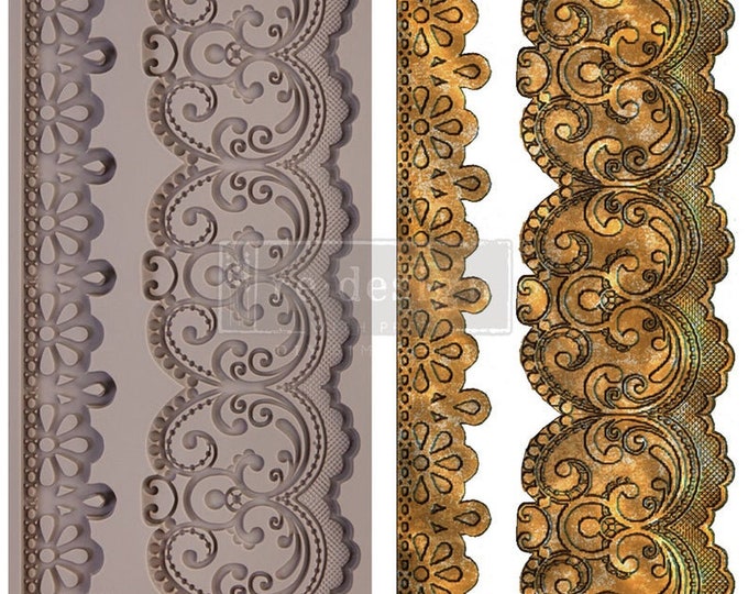 CECE Border Lace ReDesign With Prima Decor Mould - Same Day Shipping - Furniture Moulds - Candy Mold - Molds for Resin - Clay Mold