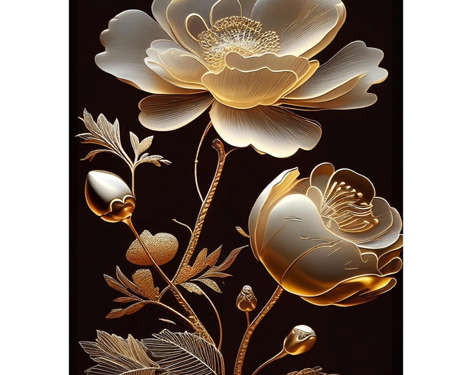 Golden Bloom 1 Decoupage Paper - Same Day Shipping - Mint by Michelle - Furniture Applique