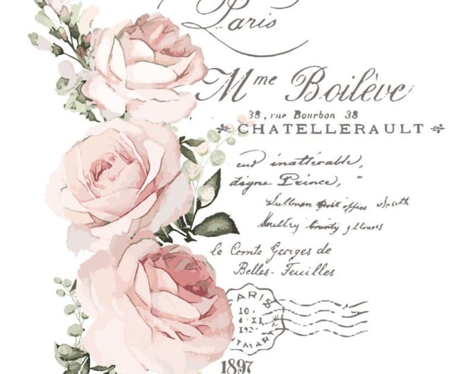 Chatellerault transfer Redesign with Prima 23"x30" - Same Day Shipping - Furniture transfer - Rub On Transfer - Decor Transfer - Floral