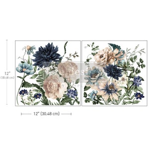 Cerulean Blooms Maxi transfers - Same Day Shipping - Redesign by Prima - Rub On Decals- Decor transfers - Furniture Transfer