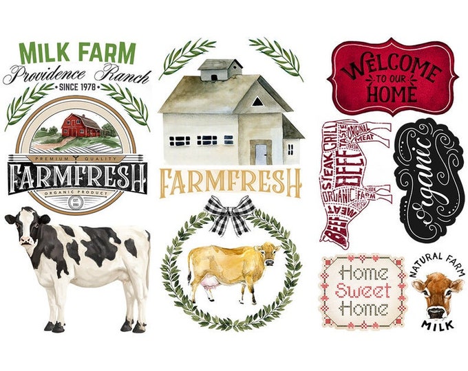 Home and Farm small transfer by Redesign with Prima 6"x12" - Same Day Shipping - Rub On transfers - Decor transfers - furniture transfers