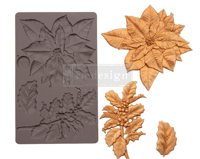 Perfect Poinsettia ReDesign With Prima Decor Mould - Same Day Shipping - Furniture Moulds - Molds for Resin - Candy Mold - Clay Molds