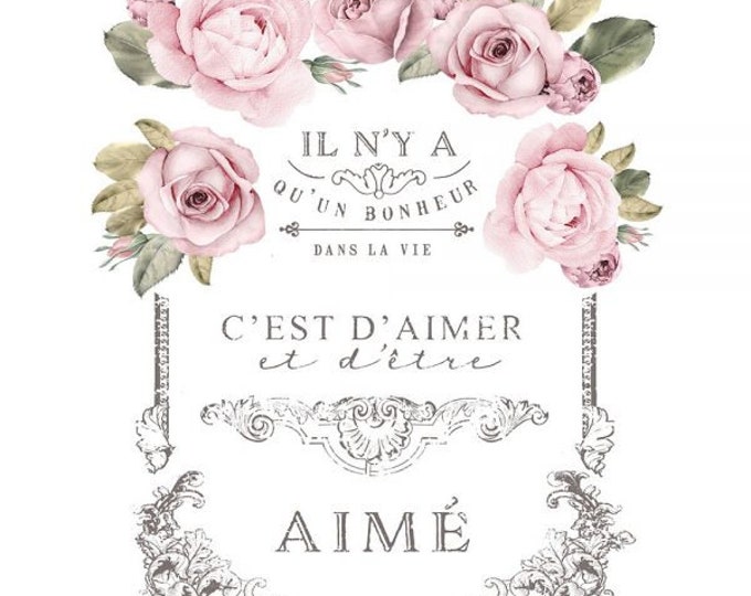 Dans La Vie transfer -Redesign with Prima 25"x35" - Same Day Shipping - Rub on Decals - Furniture Transfers