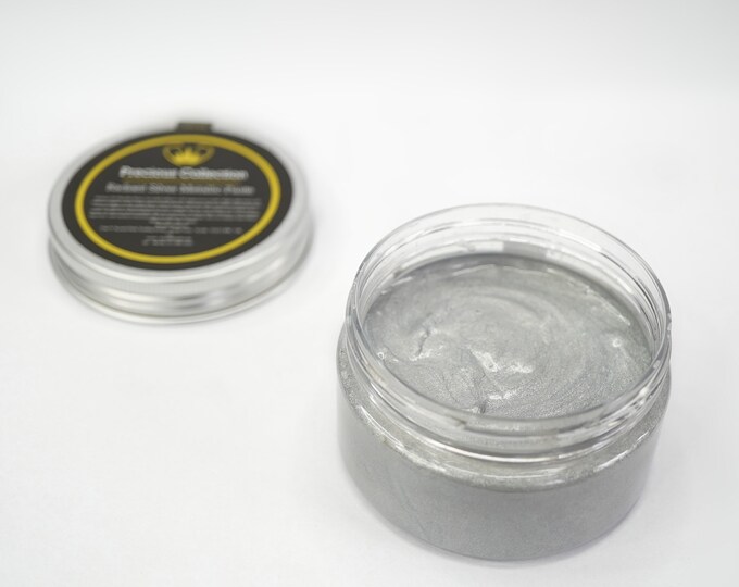 Radiant Silver Posh Chalk Precious Metallic Paste - Same Day Shipping - Water Based Flexible Paste - Pops when heated - Highly Pigmented