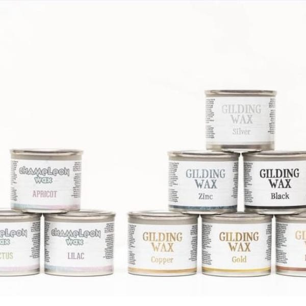 Dixie Belle Gilding Wax - Chameleon Wax - Gold - Bronze - Copper - Silver - Zinc - Black - Lilac - Cactus - Apricot - Furniture Wax