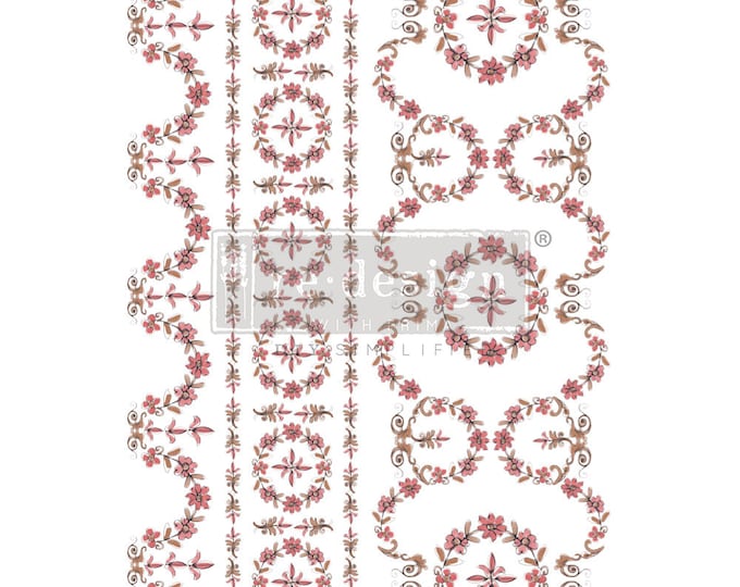 Flower Garland transfer - Same Day Shipping- Redesign with Prima - Rub on Transfer - Furniture Transfer - Annie Sloan