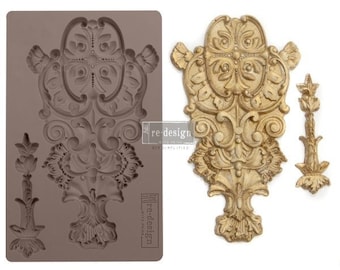 Golden Emblem ReDesign With Prima Decor Mould - Same Day Shipping - Silicone Mold - Furniture Mould - Candy Mold - Molds for Resin