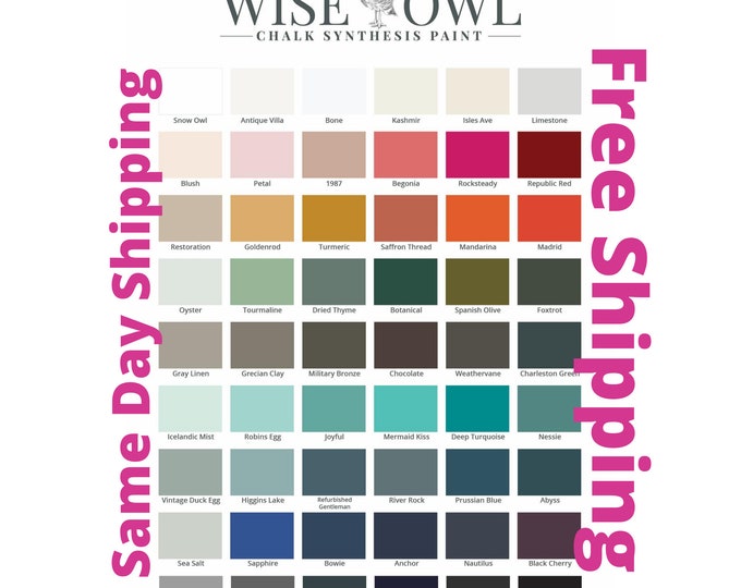 Wise Owl Chalk Synthesis Paint - Same Day Shipping - Chalk Paint for Furniture and Cabinets