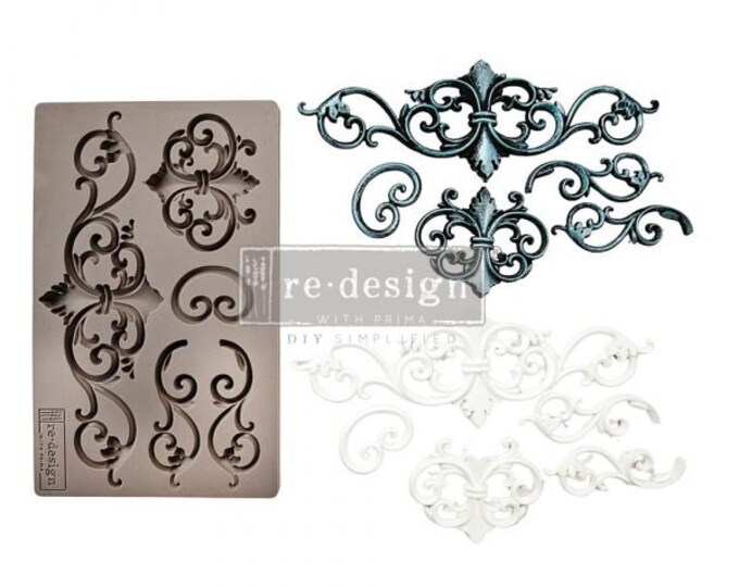 Tillden Flourishes by ReDesign With Prima Decor Mould - Same Day Shipping - Silicone Mold - Candy Mold - Furniture Mould - Appliques