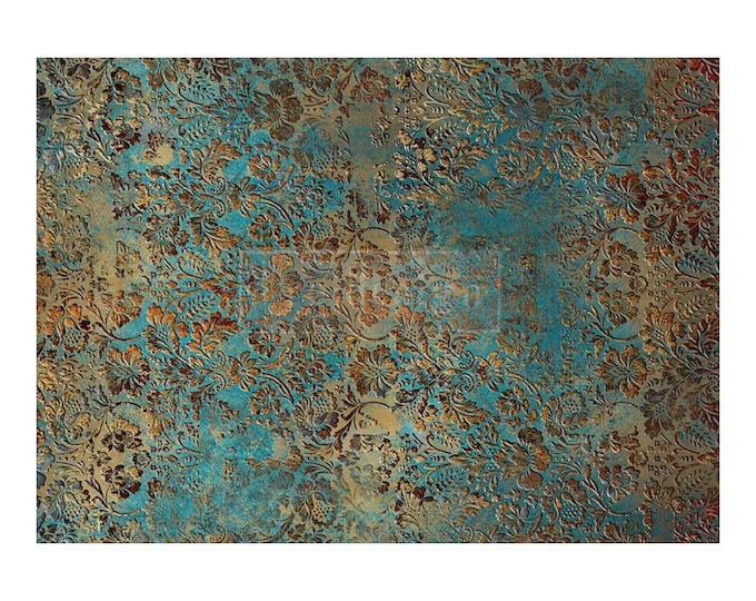 Aged Patina A1 Fiber Decoupage Paper Redesign with Prima 23.4"x33.1" - Same Day Shipping - Furniture Decoupage - Large Paper Decoupage