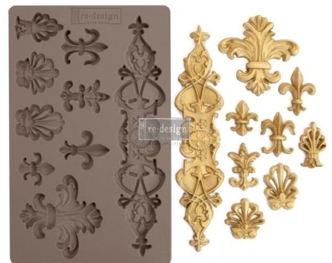 Fleur de Lis by ReDesign With Prima Decor Mould-  Same Day Shipping