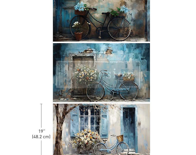 Bike Break Decoupage Paper Pack Redesign with Prima - Same Day Shipping - Furniture Decoupage