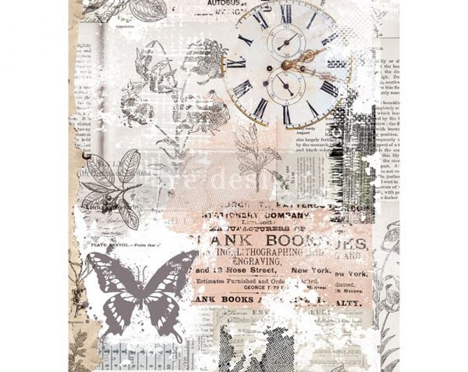 Herb's Memory Redesign with Prima Decoupage Decor Rice Paper Mysterious Notes 11.5"x16.25" - Furniture Decoupage - Small Papers