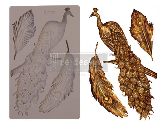 Regal Peacock ReDesign With Prima Decor Mould - Same Day Shipping - Furniture Mould - Candy Mold - Molds for Resin - Clay Mold - Bird Decor