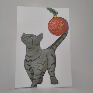 Postkarte: Weihnachtskatze