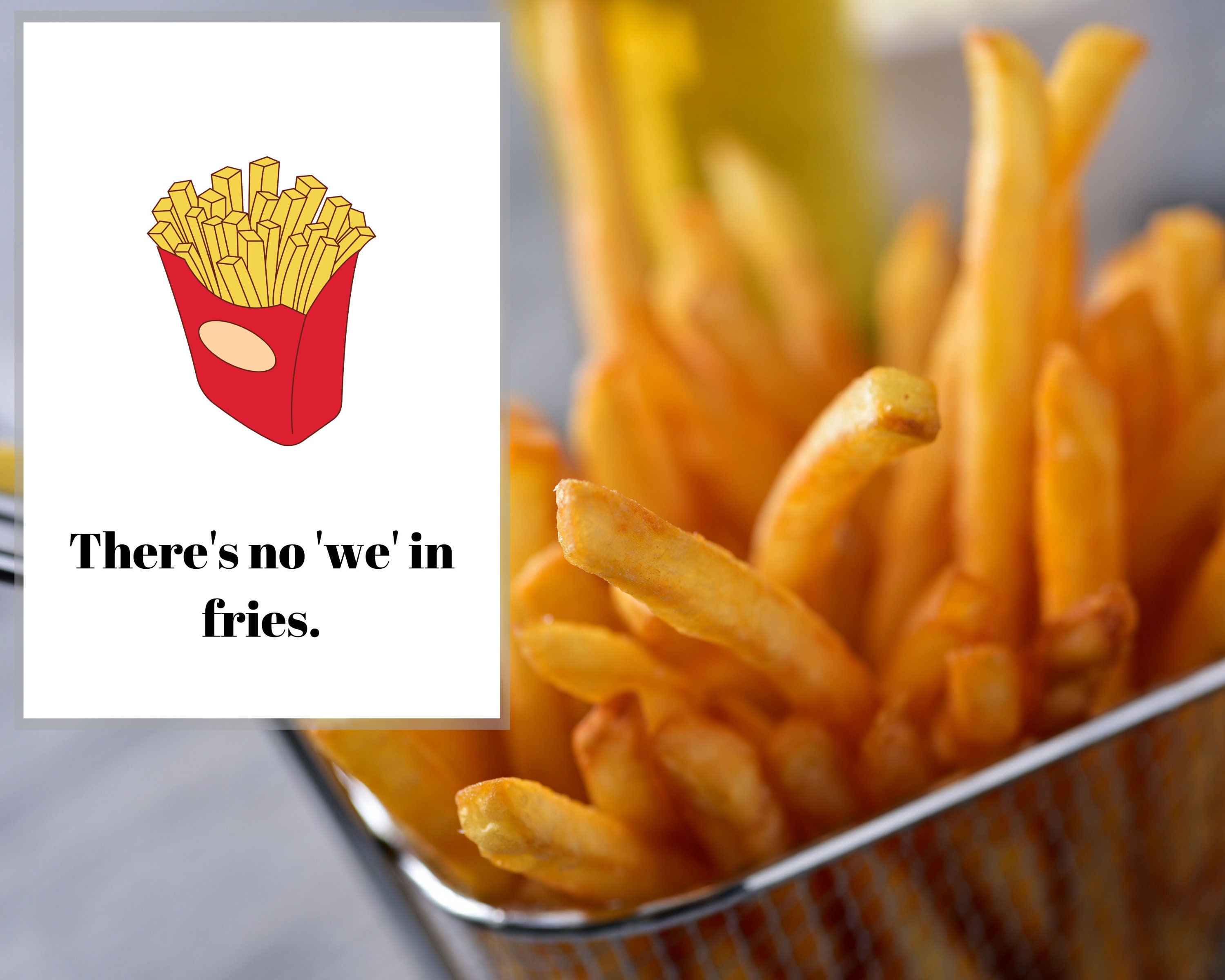 Fries Gift Fast Food Funny Print Gift for Her Gift for Etsy Australia