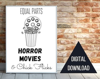 Gift for Movie Lover, Living Room Poster, Home Decor, Funny Print, Gift for Her, Horror Movie Art, Chick Flick, Cinema Print, Movie Quotes