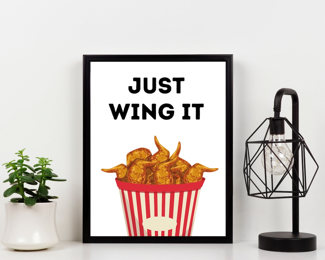 Just Wing It Funny Print Dorm Decor Gift for College Etsy