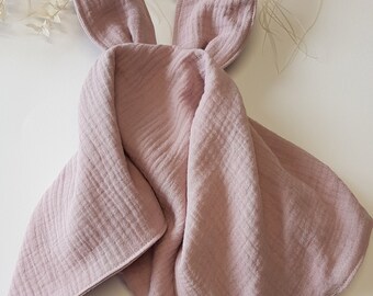 Comforter, cuddle cloth, muslin cloth, organic, pacifier cloth, personalisable, dusky pink