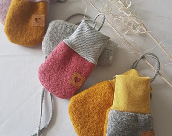 Kuschelige Wollwalk Baby Handschuhe/ Fäustlinge/ 100% Wolle/ verschiedene Größen