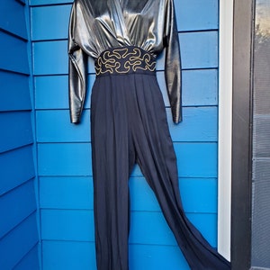 Vintage 70's Jumpsuit Metallic Disco - Etsy