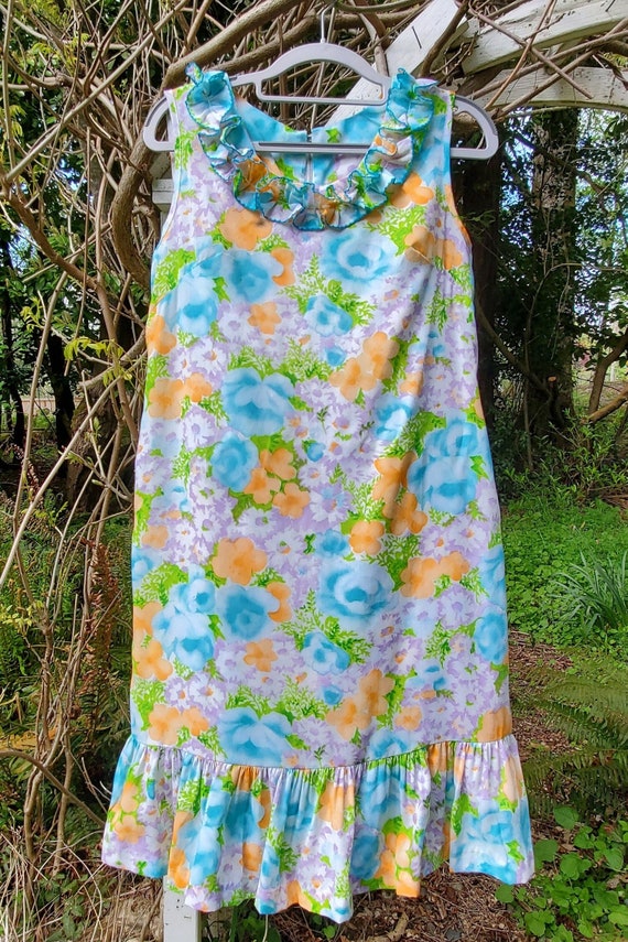 Vintage 60's Dress Pastel Floral Mod Mini