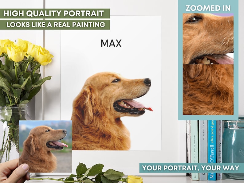 pet owner gift housewarming gift dog portrait pet memorial personalised gift digital art file Custom pet portrait cat portrait