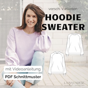 Hoodie All Day Hoodie, PDF Hoodie Sewing Pattern Women&#39;s Size 32 - 50