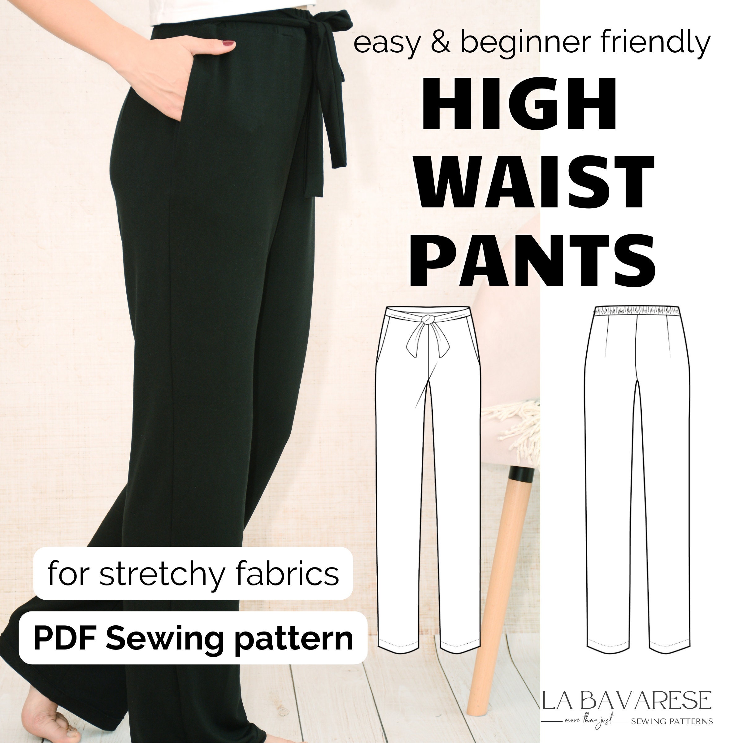 High Waist Pants Sewing Pattern
