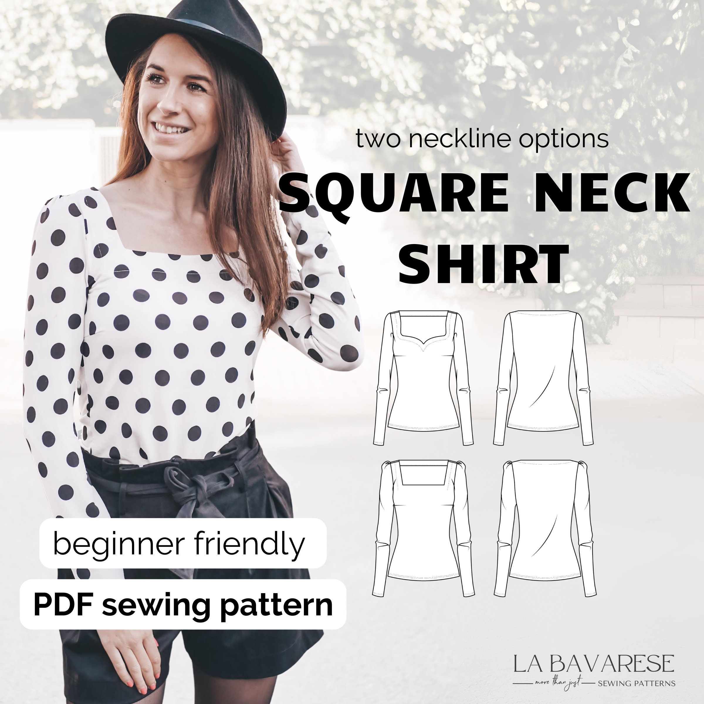 Square Neck Knit Top 
