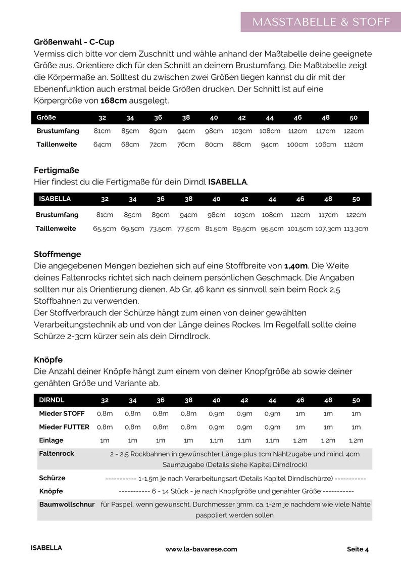 Patrón de costura para dirndl de cuello alto con cuello alto, patrón de costura en PDF para mujer en alemán, tallas 32-50, Oktoberfest imagen 9